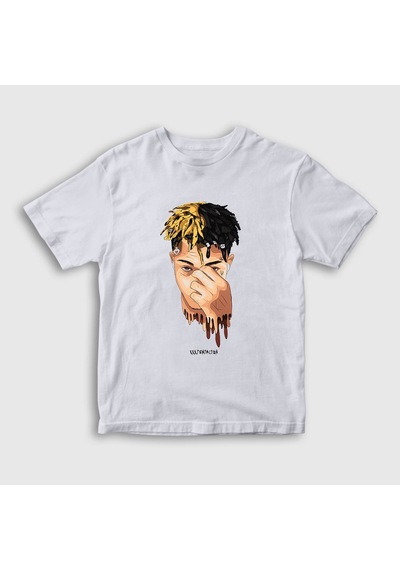 Presmono Unisex Çocuk Cool Xxxtentacion T-shirt Beyaz