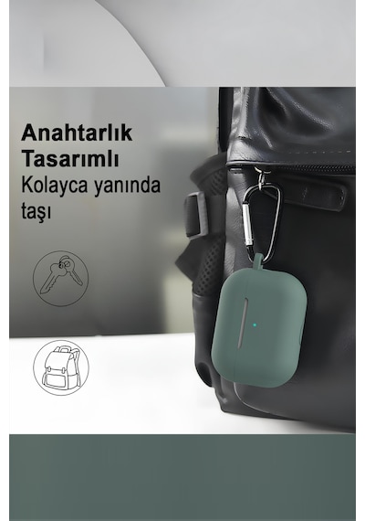 Airpods Pro 2 Uyumlu Premium Lansman Kılıf Kadife İç Astarlı Darbe Emici Silikon Soo-156 Beyaz
