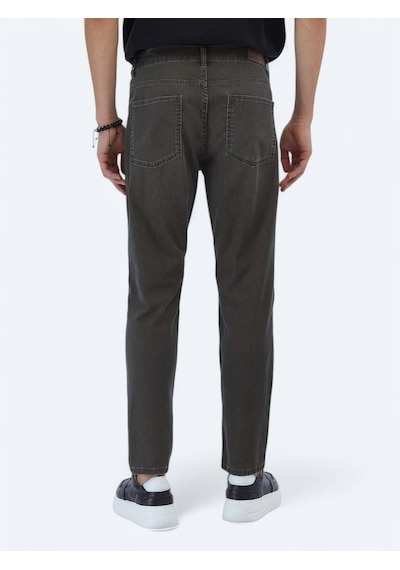 Kip Kahverengi Slim Fit Denim Pamuk Karışımlı Pantolon Kahverengi