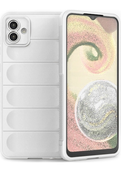 Samsung Galaxy Uyumlu A05 Kılıf Optimum Lens Çerçeveli Silikon Kapak Beyaz