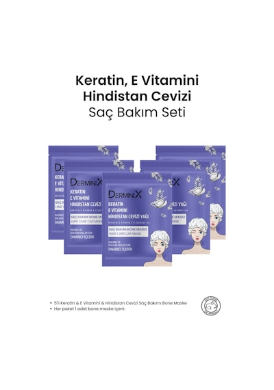 5'li Keratin Ve E Vitamini Hindistan Cevizi Yağı Bone Saç Maskesi Seti Set