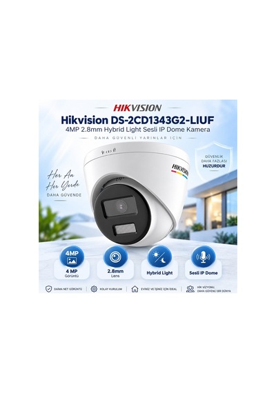 Ds-2cd1343g2-lıuf 4 Mp 2.8mm Smart Hybrid Light Sesli Ip Dome Kamera