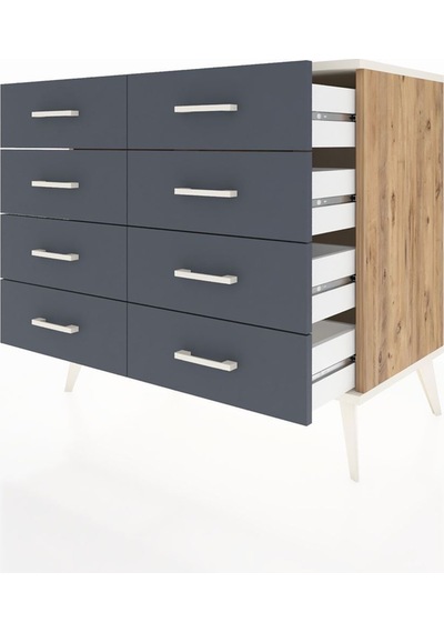 Hyperion Şifonyer 8 Çekmeceli 88x44x80 Çam-aytaşı/antrasit Aytaşı/antrasit Hyperion Şifonyer 8 Çekmeceli 88x44x80 Çam-aytaşı/antrasit Aytaşı/antrasit