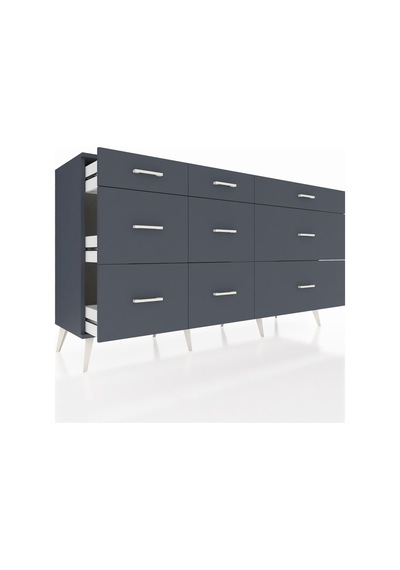 Hyperion Konsol 9 Çekmeceli 176x44x99 Antrasit-antrasit Antrasit-antrasit