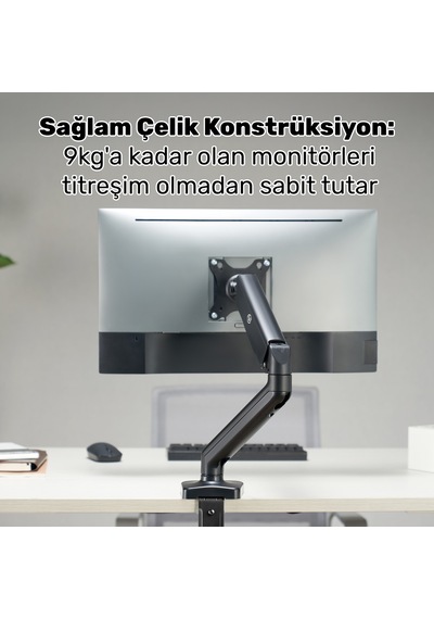 Npo Std46012b Airgrip 17"-32" Ergonomik 360 Amortisörlü Vesa Tek Kol Monitör Tutucu