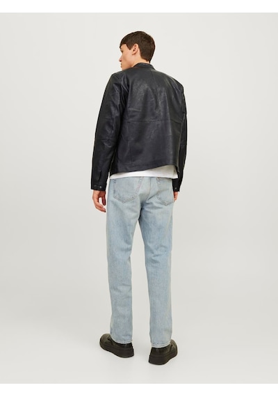 Jack & Jones Jack Jones Erkek Siyah Renk Bıker Deri Ceket 12261196 Siyah