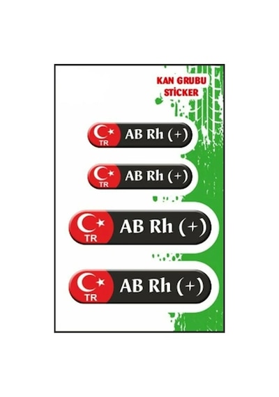 Gogo Kan Grubu Ab Rh + Siyah Dörtlü Damla Etiket Iıı