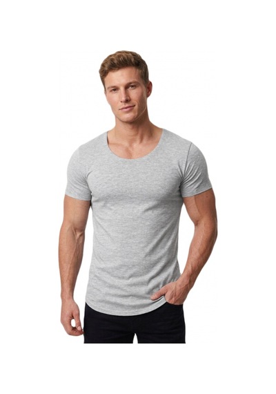 Deepsea Erkek Gri Geniş Yaka Likralı Tişört Oval Yaka Slim Fit Eteği Oval Açık Yaka T-shirt 1801199 Gri Deepsea Erkek Gri Geniş Yaka Likralı Tişört Oval Yaka Slim Fit Eteği Oval Açık Yaka T-shirt 1801199 Gri