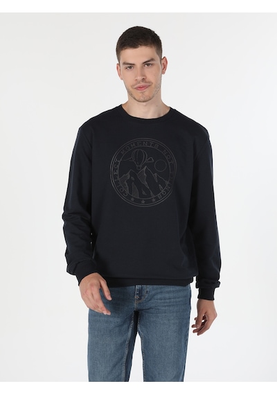 Colin's Colins Regular Fit Normal Kesim Baskılı Lacivert Erkek Sweatshirt Cl1060128 Lacivert