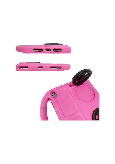 Apple Uyumlu iPad 10.2 8.nesil Zore Wheel Car Tekerlek Standlı Tablet Eva Silikon Kılıf-mor
