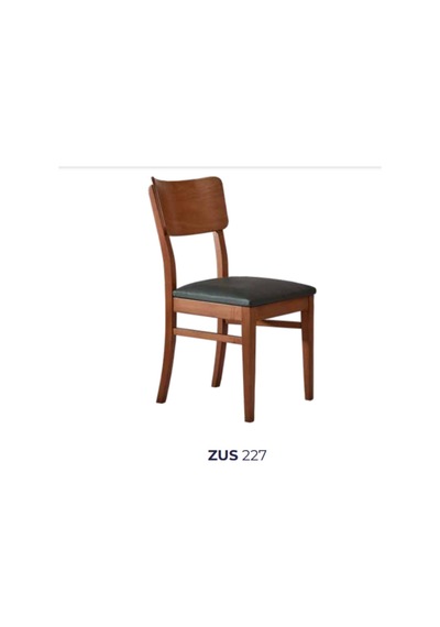 Bengimobilya Sandalye Zus227 Çıta Model Parlak Ceviz Boya Ahşap Kayın Iskelet