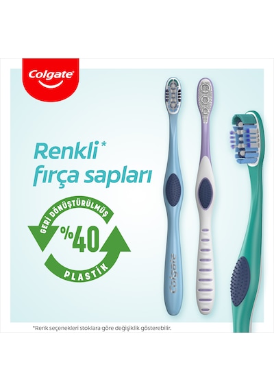 Colgate 360 Komple Ağız Temizliği Diş Fırçası Medium 2'li