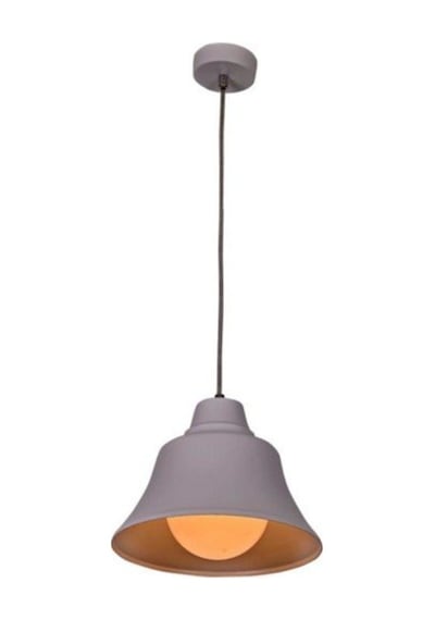 Riolight Retro Gri Içi Beyaz Tekli Metal Sarkıt Avize Çap:22Cm