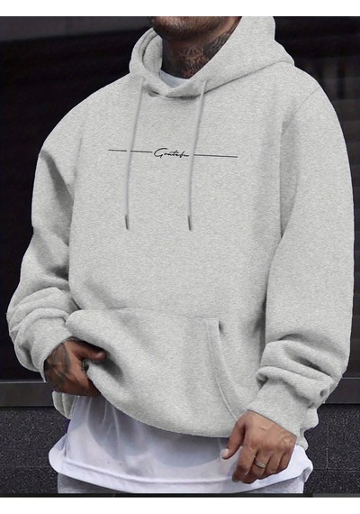 Uyguntarz İmza Baskılı Oversize Sweatshirt Gri
