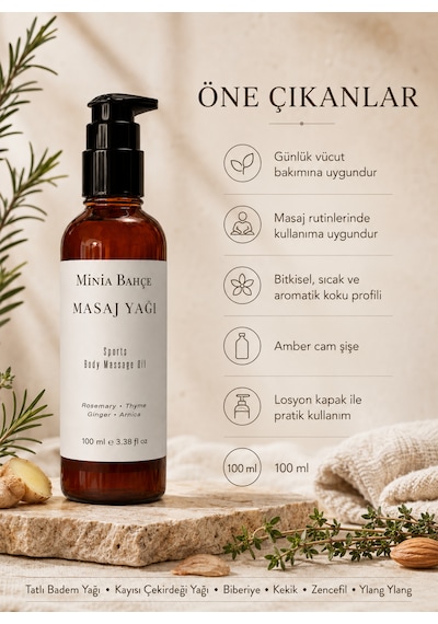 Minia Bahçe Sports Masaj Yağı - 100 Ml