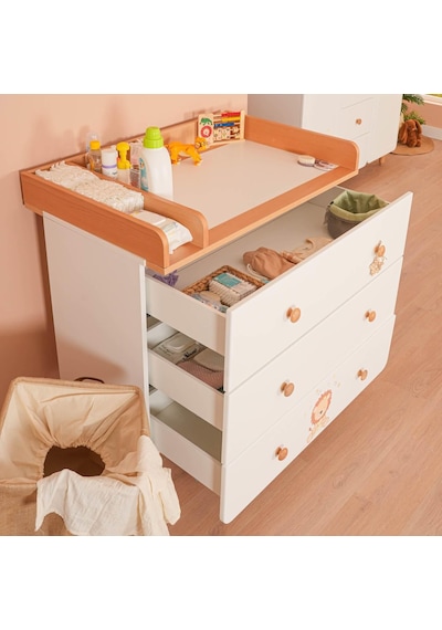 Meltem Kids Sweet Lion Bebek Ve Çocuk Odası Üç Çekmeceli Şifonyer Beyaz