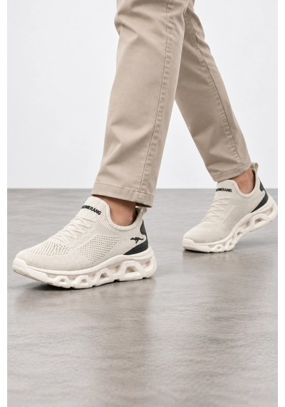 Ht Hotin Bonita Erkek Bağcıksız Triko Günlük Sneaker Ayakkabı - Bej