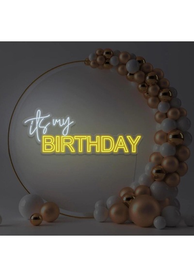 İts My Bırthday Yazılı Neon Tabela Sarı