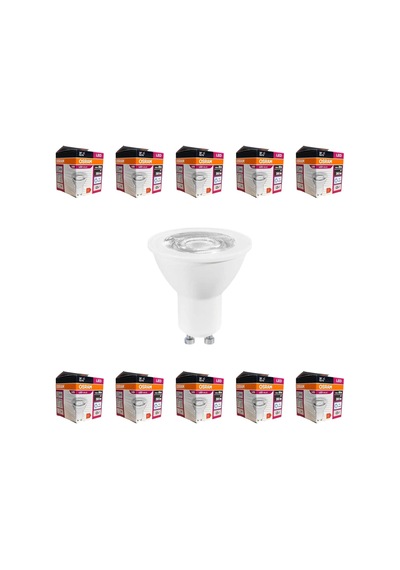 Osram Gu10 Led Ampul 4.5w 6500k Beyaz Işık 350lm, 36 Işık Açısı, 10'lu Ekonomik Paket, Enerji Sın Sku: Smg8690010159670 Açık Kahverengi