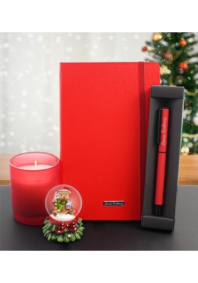 Kişiye Özel Kırmızı Roller Kalem & Kırmızı Defter & Çilek Kokulu