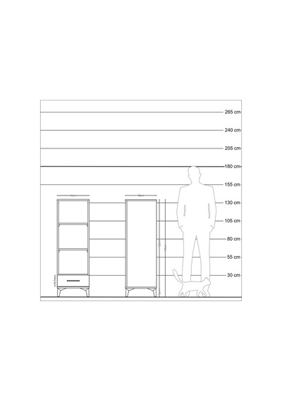 Kronos Dolap 3 Raflı Tek Çekmeceli 44x59x134 Aytaşı-çam Aytaşı