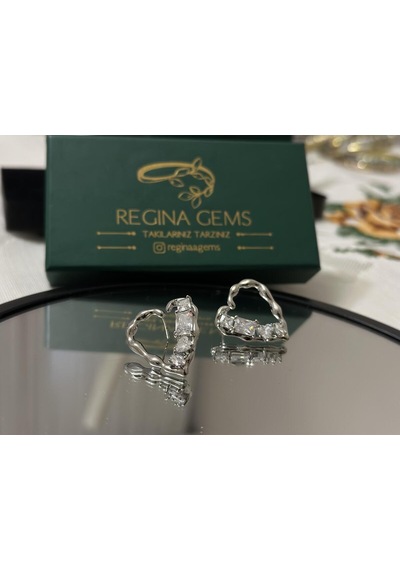 Golden Cascade Crystal Hoop Küpe Gümüş