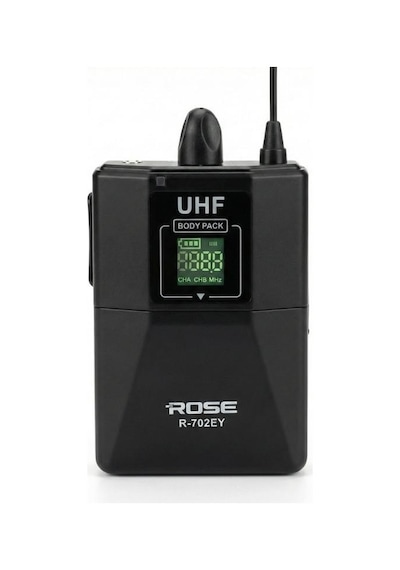 Rose R-702-ey Uhf Kablosuz Telsiz El Yaka Mikrofon 2x48 Kanal