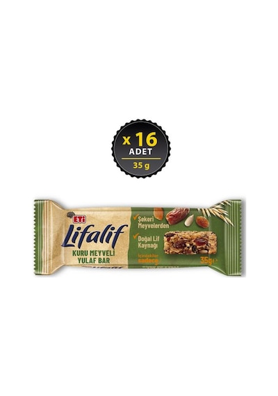 Lifalif Antep Fıstıklı Yulaf Bar 35 G X 16 Adet