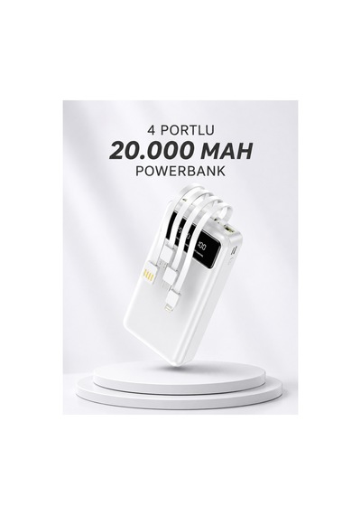 Powerbank Şarj Cihazı 4 Çıkışlı 20.000 Mah Powerbank Kompakt Yüksek Kapasiteli Hızlı Şarj Çok Rnekli