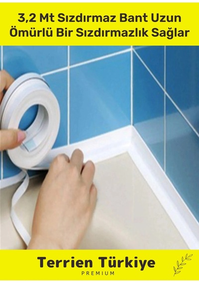 Duş Pvc Lavabo Küvet Tezgah Kenar Banyo Mutfak Pencere 3,2 Mt Su Sızdırmaz Geçirmez Yalıtım Bant