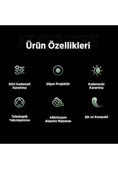 250 Lümen 5w Led El Teleskopik Zoom Sos Modlu Metal Gövdeli Şarj Edilebilir Uzun Menzilli Çok Renkli
