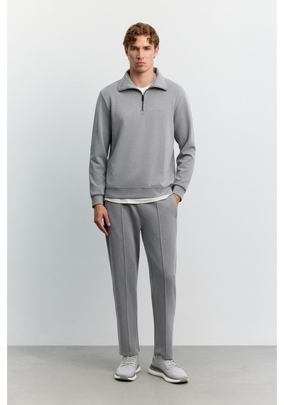 Avva Erkek Gri Dik Yaka Fermuarlı Modal Karışımlı Soft Touch Regular Fit Sweatshirt A62y1271 Avva Erkek Gri Dik Yaka Fermuarlı Modal Karışımlı Soft Touch Regular Fit Sweatshirt A62y1271