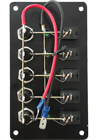 5 Anahtarlı Izoleli Dikey Swıtch Panel / Tekne Ve Karavan Sigorta Paneli / Elektrik Kumanda Paneli