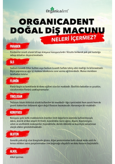 Organicadent Üçlü Koruma Doğal Diş Macunu 105gr 75ml 3 Adet Beyazlatma