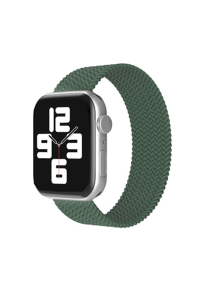Wozlo Apple Uyumlu  Watch 1 2 3 4 5 6 7 8 Se Ultra Spor Loop Örgü Kordon S Beden 38/40/41mm - Koyu Yeşil