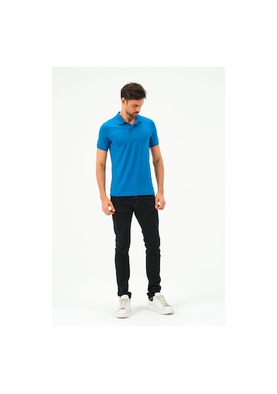 Classıc Pamuk Regular Comfort Erkek Polo Yaka Tişört Indigo
