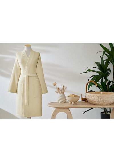 Özdilek Quadruple Kimono Bornoz Açık Sarı