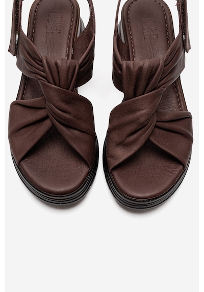Luvishoes Oara Kahverengi Cilt Hakiki Deri Kadın Sandalet