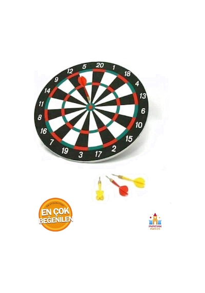 Oklu Dart Oyun Seti - Profesyonel Tasarımlı Dart Tahtası Ve Oklarla Komple Set