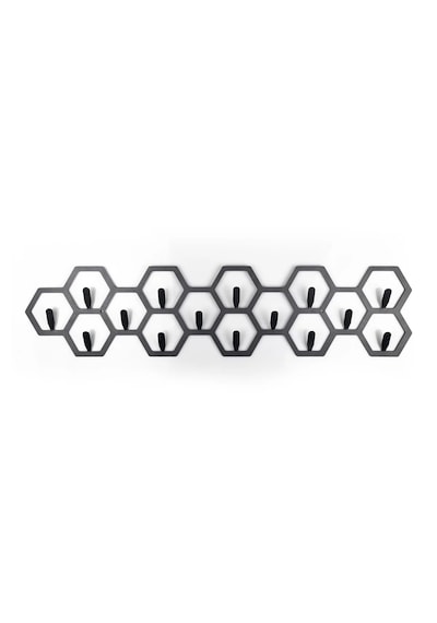 Petek Desenli Dekoratif Askılık Geometrik Metal Duvar Askılığı Mo Antrasit