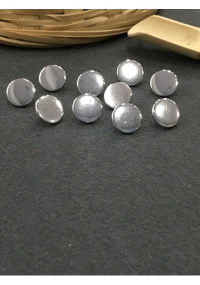 Bluz Gömlek Düğmesi Unisex Metal Para Model Gümüş 10 Lu Set 52771