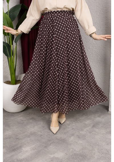 Hira Life Fashion Kadın Astarlı Puantiye Desenli Tül Etek Kahverengi-bej Kahverengi-bej Hira Life Fashion Kadın Astarlı Puantiye Desenli Tül Etek Kahverengi-bej Kahverengi-bej