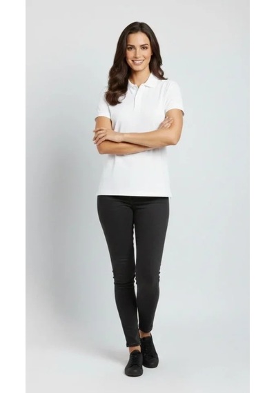 Vexor Pike Kumaş Düğmeli Yaka Regular Rahat Günlük Kısa Kol Tişört T-shirt - Beyaz