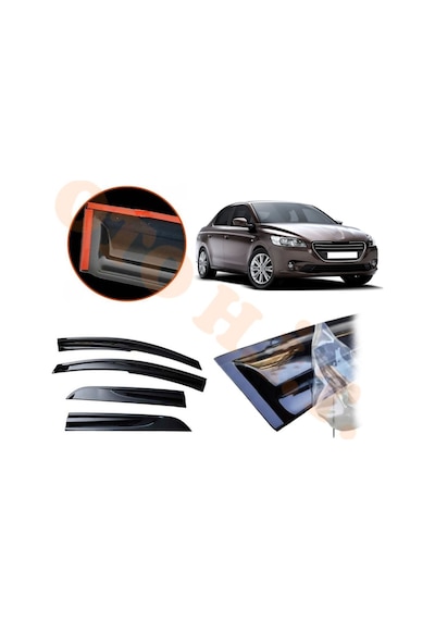 Peugeot 301 Makyajsız Cam Rüzgarlığı Parlak Siyah Tam Uyumlu