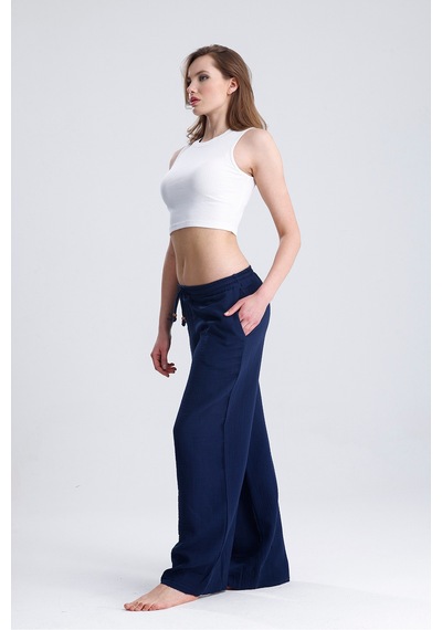 Magic Form Kadın Müslin Pantolon Lacivert - 707322025 Lacivert