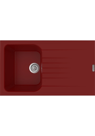 Polex Cristalüx Granit Evye P-02 Bordo Tezgah Altı Ve Tezgah Üstü Mutfak Evyesi 85x49.5 CM