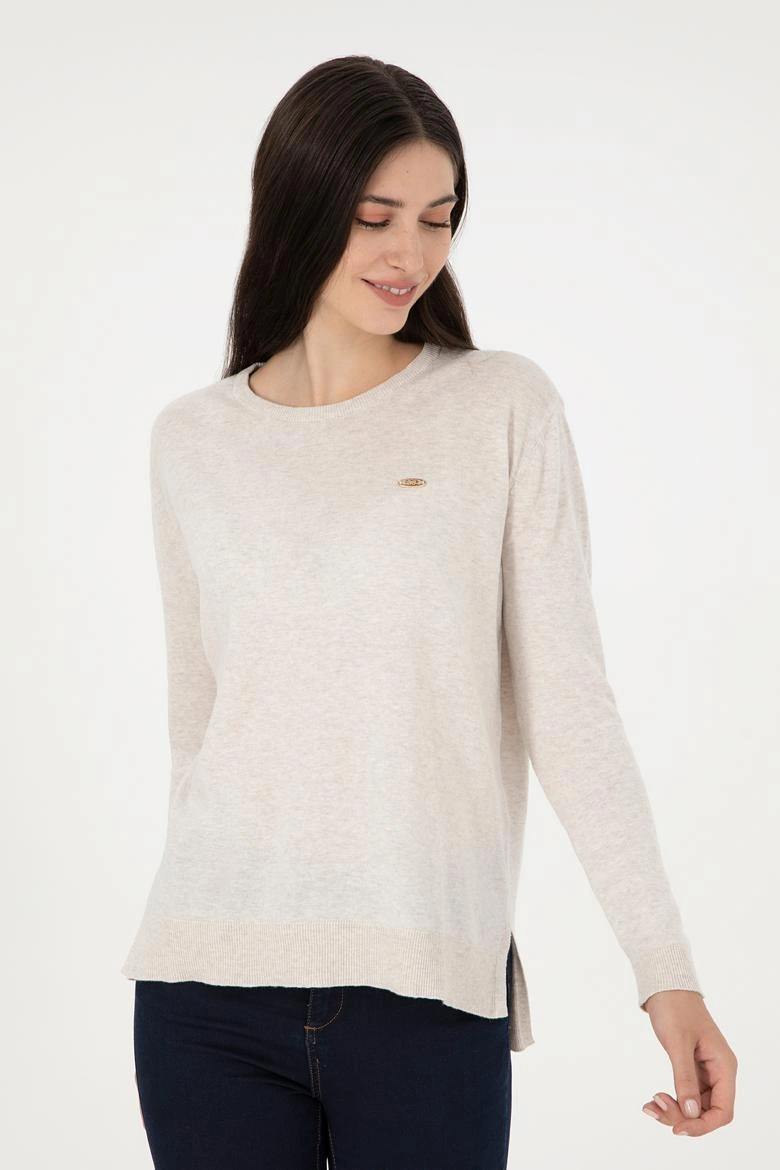 U.s. Polo Assn. Kadın Triko Kazak G082sz0tk-000-1923484 Taş Melanj