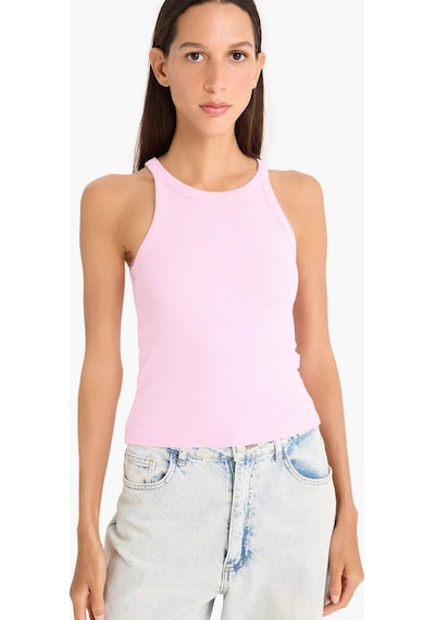 Defacto Slim Fit Dar Kesim Halter Yaka Fitilli Kaşkorse Atlet E2176ax25sppn649 Pembe