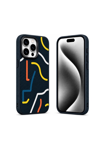 Nettech Apple iPhone 15 Pro Max Uyumlu Nt-n129 Desenli Seri Arka Koruma Kılıf - Siyah
