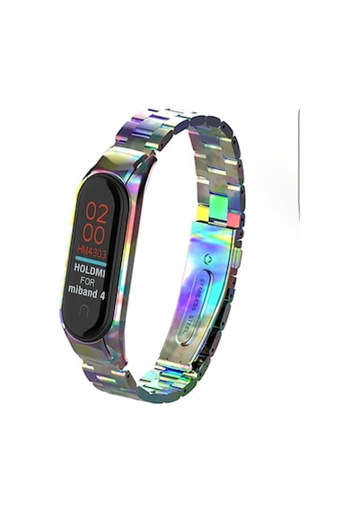 Newface - 663 - Xiaomi Mi Band 4 Metal Baklalı Kordon - Csmo-tex - - Rainbow